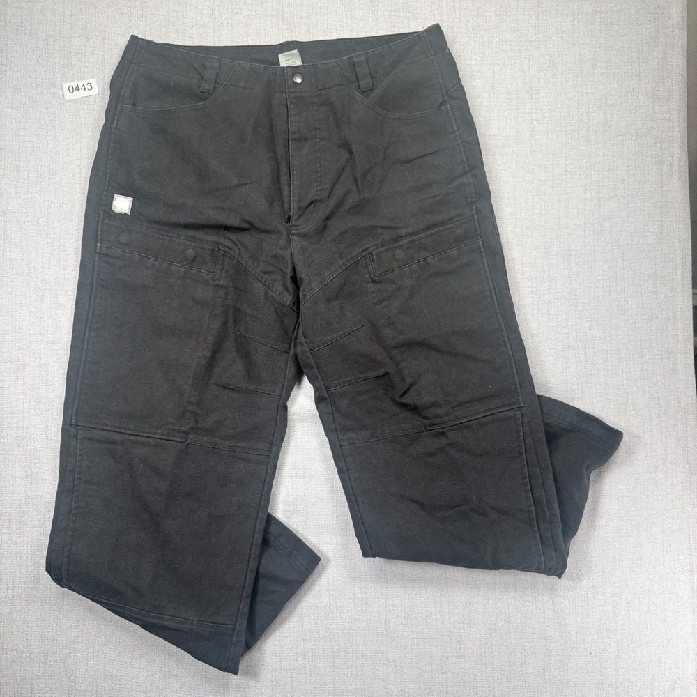 Nike Utility Work Pants Straight Leg Black Cotton Blend Ankle Zip Size 40x32
